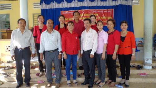 Hội Chữ thập đỏ tỉnh tổ chức lễ khởi công xây dựng phòng học trường Mầm non Trần Văn Ơn xã Phước Thạnh huyện Châu Thành