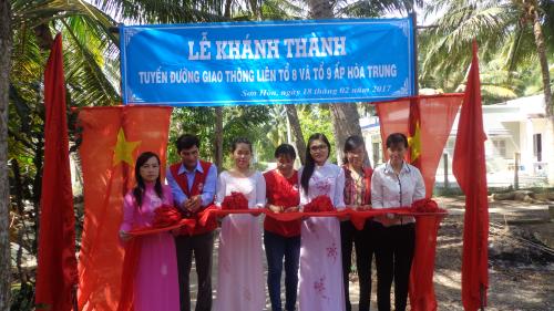 Hội Chữ thập đỏ tỉnh dự lễ khánh thành lộ nông thôn xã Sơn Hòa huyện Châu Thành