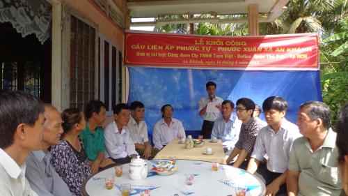 Hội Chữ thập đỏ tỉnh dự lễ khởi công xây cầu nông thôn tại xã An Khánh huyện Châu Thành