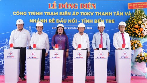 Lễ đóng điện công trình trạm biến áp 110kV Thanh Tân và nhánh rẽ đấu nối tỉnh Bến Tre