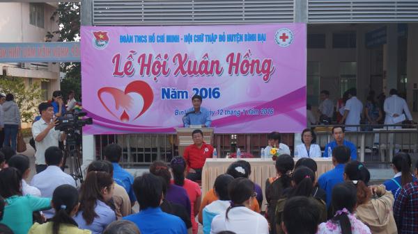 Ban Chỉ đạo Huyện Bình Đại và huyện Châu Thành  tổ chức Lễ Hội xuân hồng và hiến máu đợt Tết nguyên Đán Bính Thân 2016.
